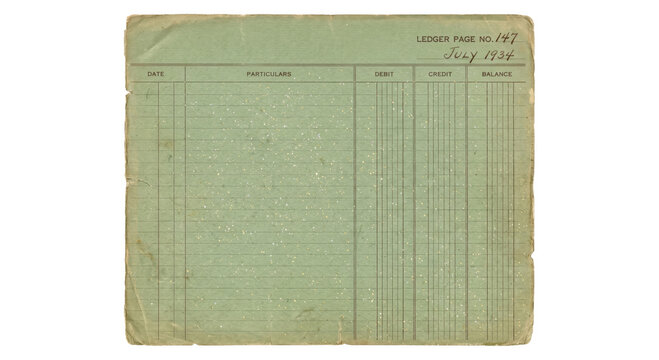 Vintage ledger page from July 1934 with handwritten page number 147