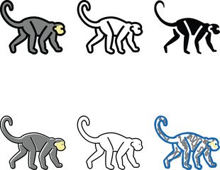 Fototapeta premium monkey animal in diversity zoo color icon vector. monkey animal in zoo sign. isolated symbol