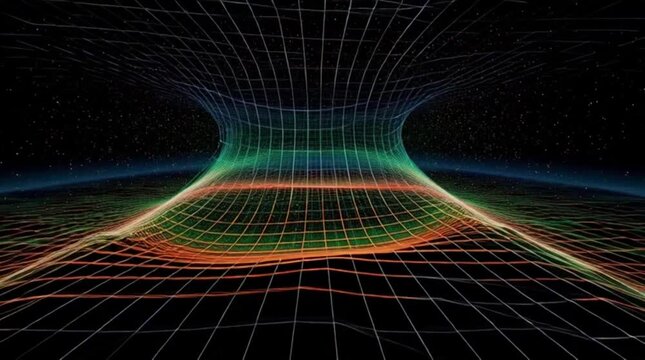 Wormhole distortion of space and time in cosmic grid