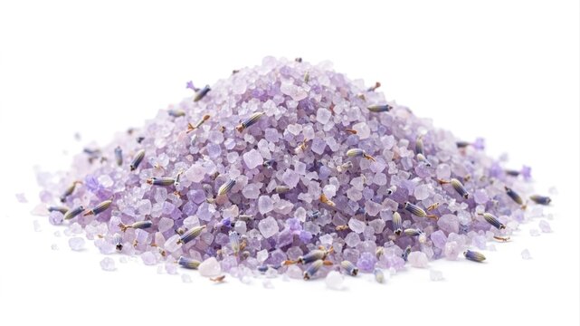 Dried lavender buds heap natural herbal remedy purple flowers.