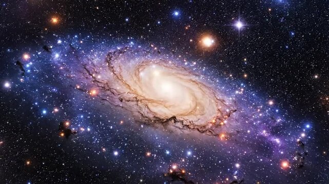 A stunning spiral galaxy with stars and celestial objects in space