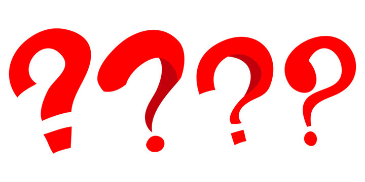 Red Question Mark Icon. Set of hand drawn question marks symbol. doodle questions marks. isolated on white background. vector illustration