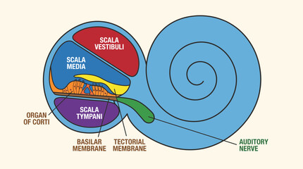 Human Cochlea Anatomy Illustration © Bima