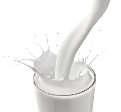 Milksplashing in front of white background