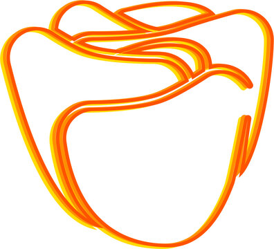 Stylized multi-line vector icon of a rose bud in warm colors