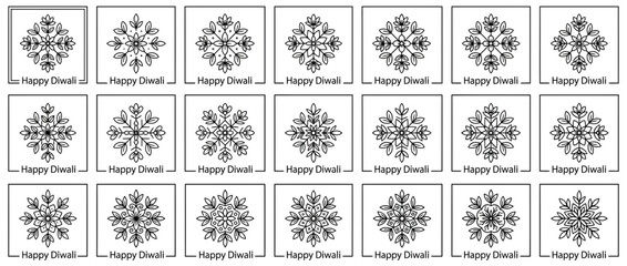 Diwali Rangoli Collection: Intricate Floral Patterns for Festival Greetings © Faqih Arsilano