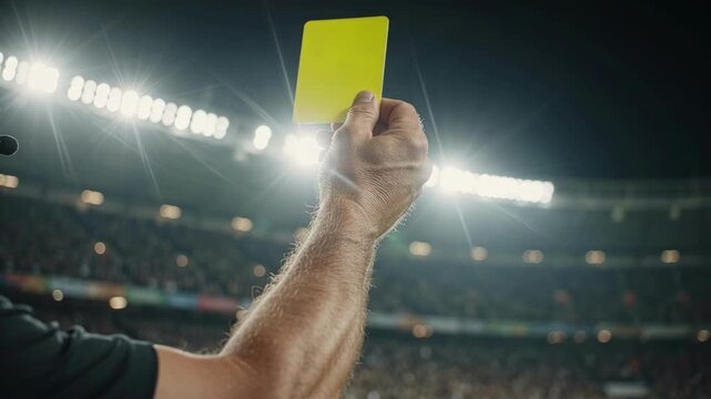 Referee Raising Yellow Card
