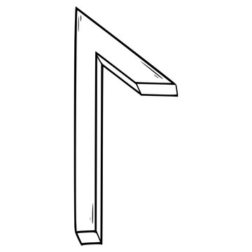 laguz rune illustration hand drawn outline vector