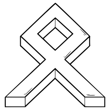 othala rune illustration hand drawn outline vector