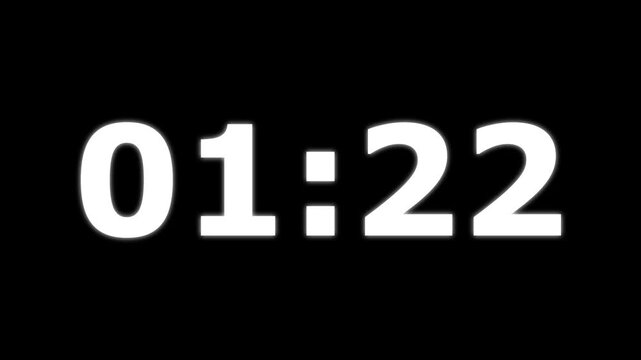Glowing neon 1 minute 30 second countdown animation timer, Dynamic 90 second Countdown Animation Engaging Timer Visuals for Events 4k video.