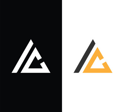 Abstract letter a and c triangle logo concept design split view