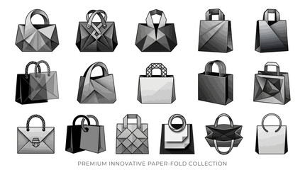 Premium shopping cart icons showcase various bags and wallets in a collection © Huzaifa