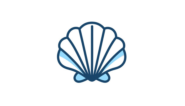 Scallop Shell Icon Illustration.
