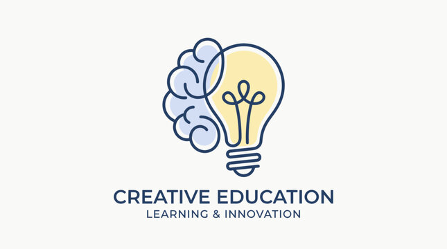 Creative Education logo with brain and lightbulb hybrid icon.