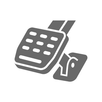 car accelerator and brake pedal icon, automobile foot controls for driving, speed and stop symbols
