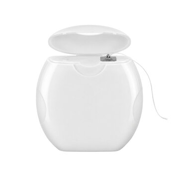 Dental floss white plastic container hygiene oral care clean string health Dental floss white plastic container for oral hygiene and health care