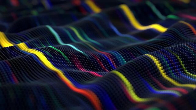 Vibrant colorful fabric texture closeup.