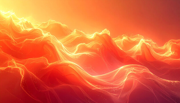 Abstract fiery waves of glowing orange and red energy flowing across a vibrant, dynamic background.