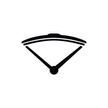 Isolated black and white icon of a windshield wiper mechanism on a white background