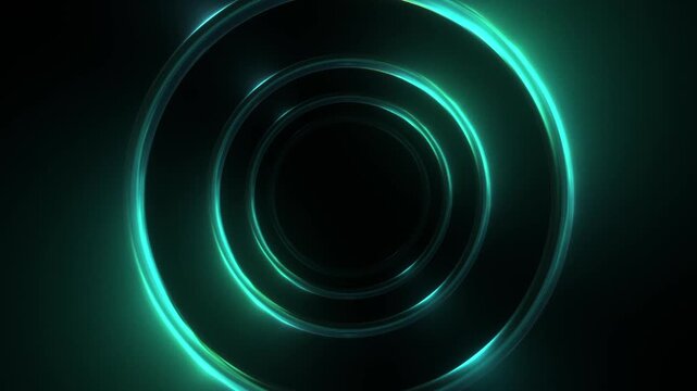 Glowing Teal Circle Light Animation.