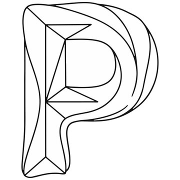Abstract letter p geometric line art design