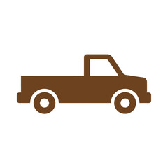 Isolated pickup truck silhouette, simple outline vehicle icon, car symbol, transport and logistics graphic © aceng