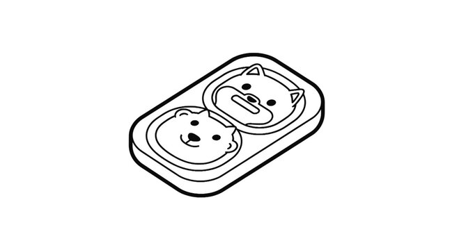 Isometric pet medication pill box with animal face designs