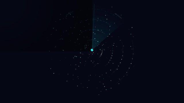 Digital Radar Scan Animation with Rotating Sweep and Data Points