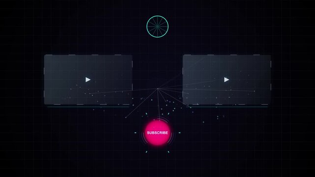 YouTube End Screen Template with Animated Subscribe Button and Video Placeholders