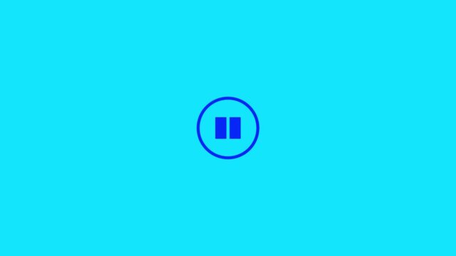 Cursor arrow clicking play and pause button motion graphic with alpha channel. Mouse pointer click media player icon animated on transparent background.4k
