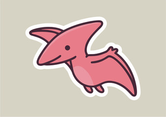 Cute pterodactyl dinosaur mascot illustration © fcdb_48