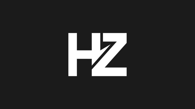 Bold HZ monogram letter logo on black.