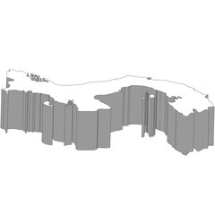 3D map dimension - continent North America country Panama © badrpost
