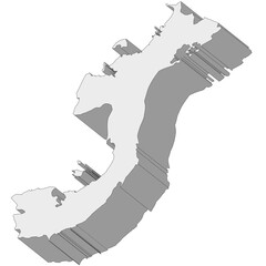 3D map dimension - continent North America country Panama © badrpost