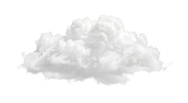 Fluffy white cumulus cloud isolated on a transparent background