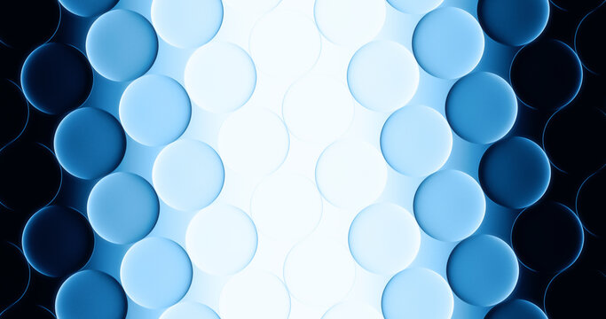 Abstract background displays a glowing blue overlapping glass pattern