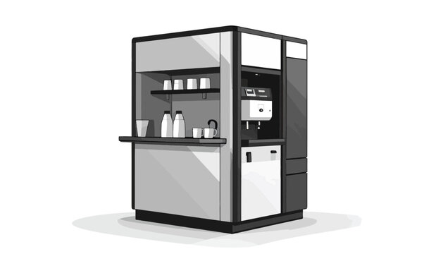 Modern coffee vending machine isolated.