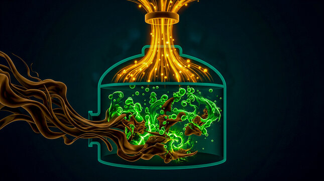 Brown organic waste teal digester green microbial gold biogas captured energy, anaerobic digestion