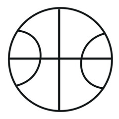 Minimalist basketball line icon vector, black outline sports ball graphic, simple athletic equipment symbol for team branding and web design © AR Creations