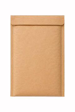 brown padded envelope shipping mail packaging on white