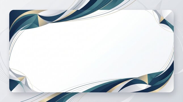 A sophisticated abstract background featuring navy and gold geometric waves bordering a clean white central space, ideal for professional use.