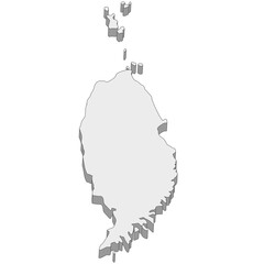 3D map dimension - continent North America country Grenada © badrpost