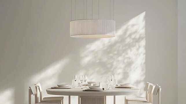 Modern dining room interior. Elegant table setting with chairs