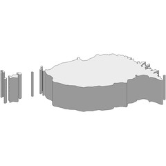 3D map dimension - continent North America country Grenada © badrpost