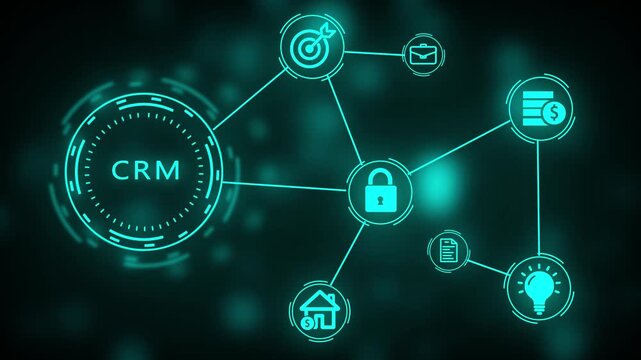 Business network workflow with secure data management, cloud integration, digital communication, finance, authentication, cybersecurity, enterprise technology seamless loop animation
