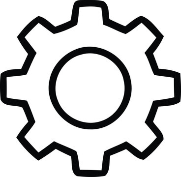 Simple gear icon with teeth isolated