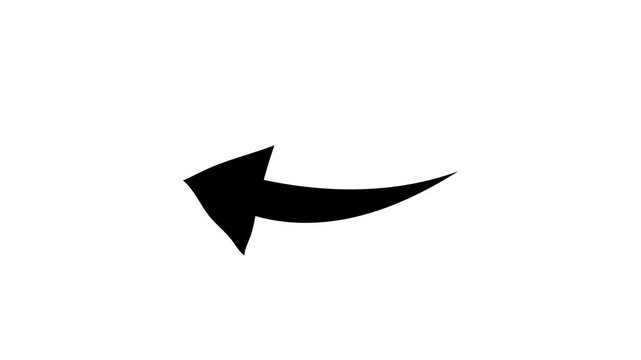 Animated Glowing Arrow Pointer Bouncing on White Background Loop