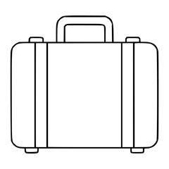 Vivid minimalist hand drawn vector illustration of classic suitcase luggage with clean line art outline design scalable icon perfect for travel themes adventure journeys digital print projects © MuhammadHussnain