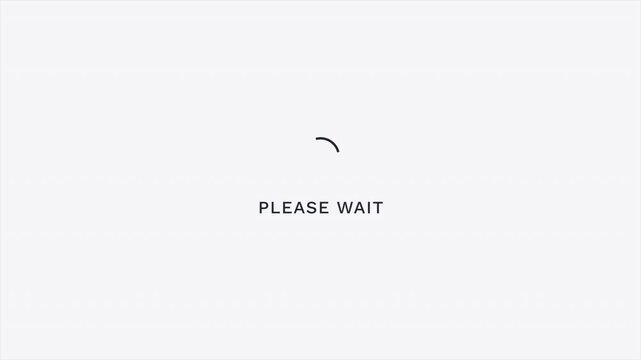 Minimal Please Wait Loading Screen Animation with Clean Spinner on Light Corporate Background. 4K alpha channel
