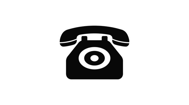 Telephone icon with black vintage handset silhouette landline vector illustration design